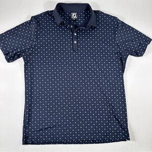 FootJoy Men's Navy Blue Polo Golf Shirt Athletic Fit